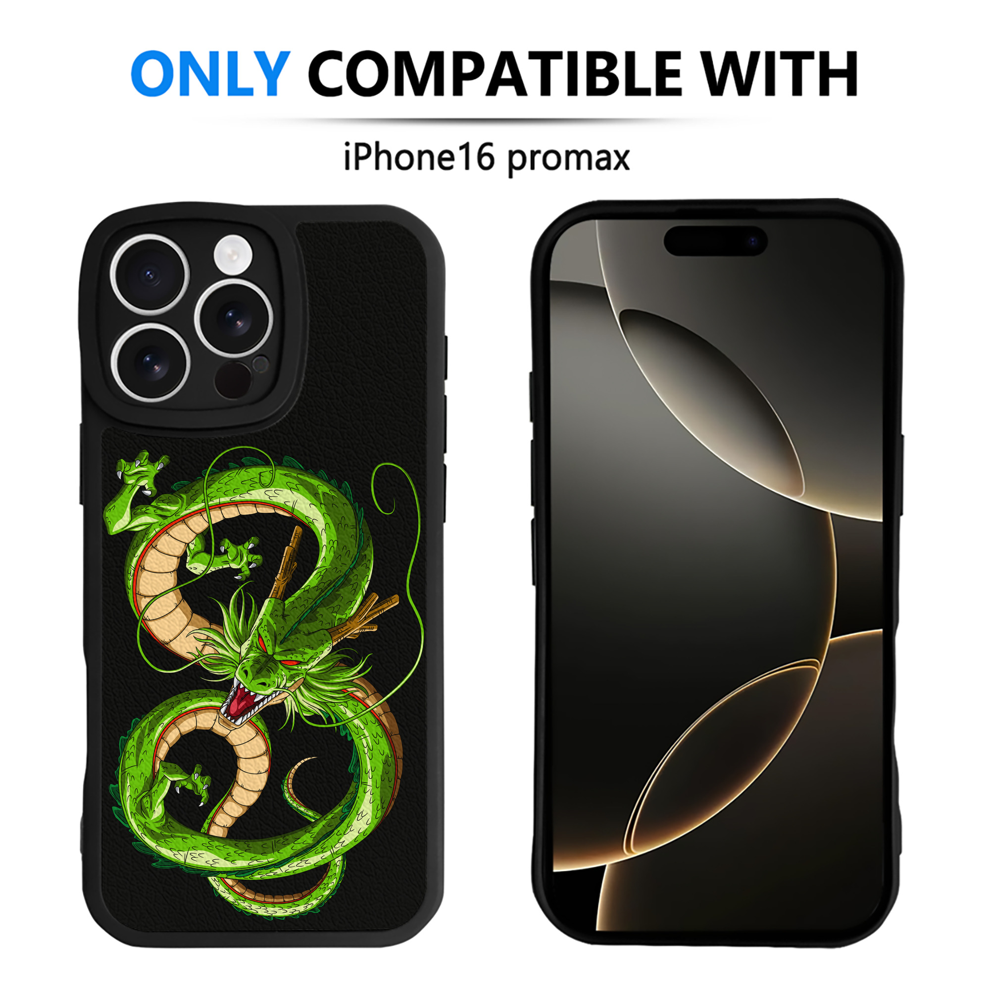 （画像用） ドラゴンボール 神龍 シェンロン DRAGON BALL Shenron 【iPhone 16シリーズ対応】シリコンスマホケース（レザー調） 材質：シリコン
